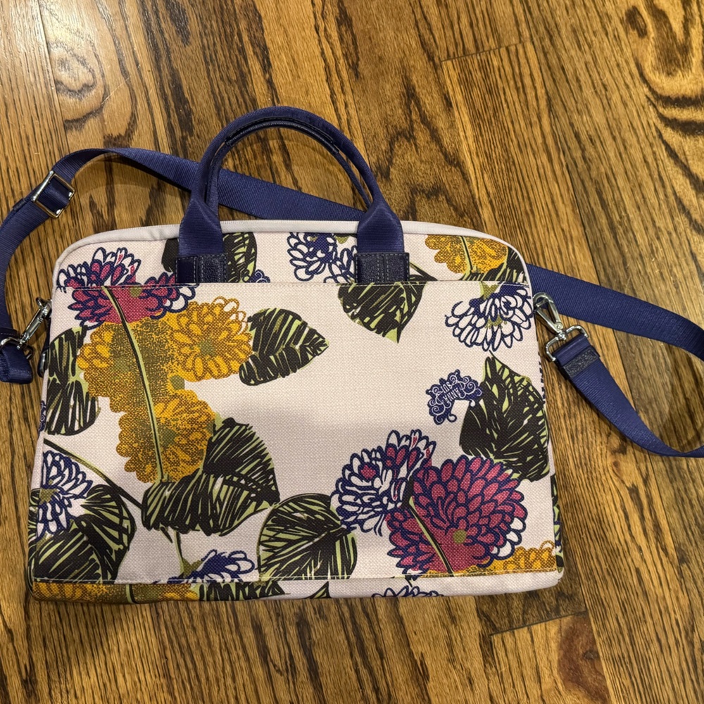 Tumi Floral Laptop Bag in light purple